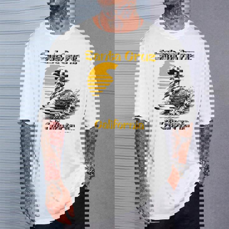 70S 80S Ca レトロ サーフィン ペリカン サンタクルーズ Tシャツ 彼への贈り物