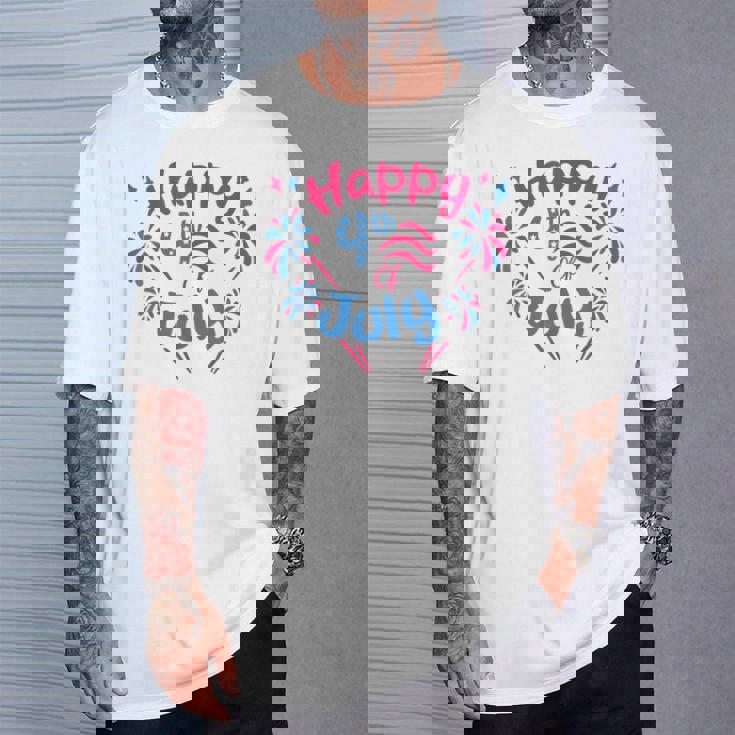 7月4日 花火監督 おかしな家族花火 Tシャツ 彼への贈り物