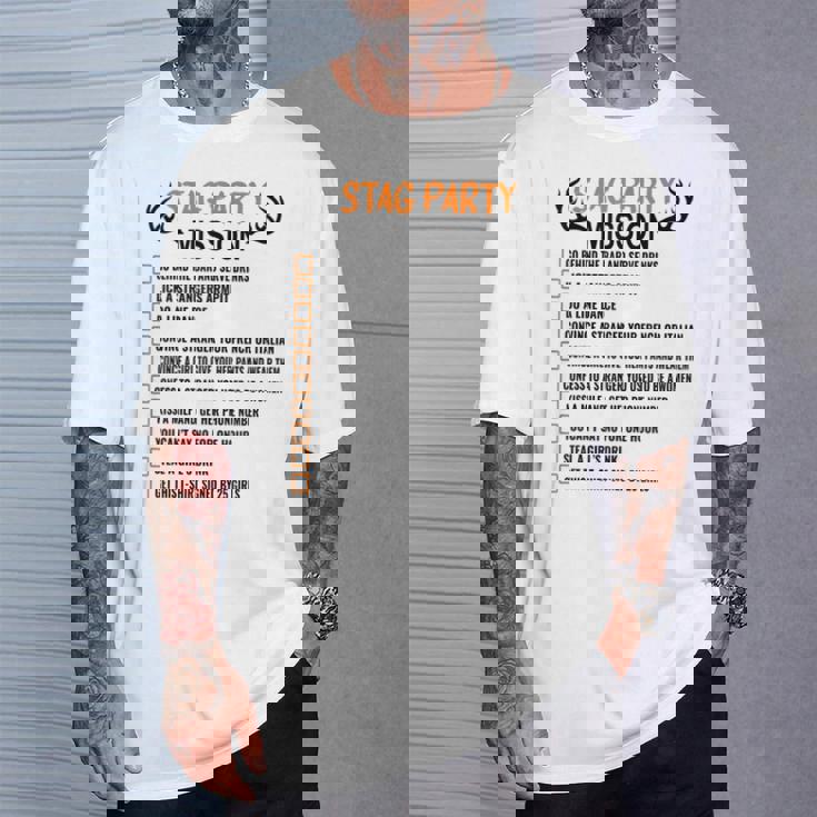 Bachelors Party Checklisttag Do Party Camiseta unisex Regalos para él