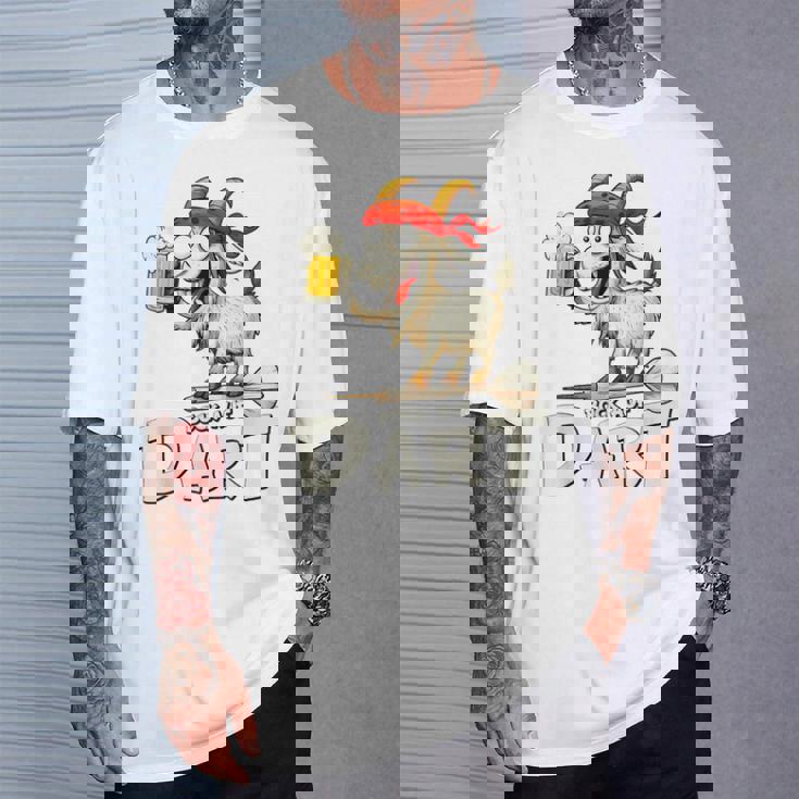 Bock Auf Dart ヤギとビールジョッキ 面白いダーツプレーヤー Tシャツ 彼への贈り物