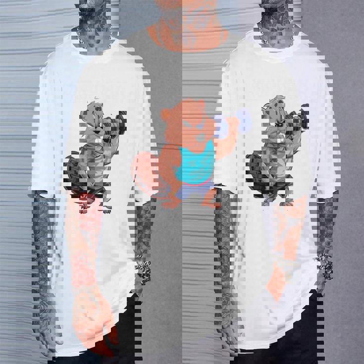 Bóbr Kurwa Gym Fitness Meme ボディービルダー&パンパー 長袖tシャツ Tシャツ 彼への贈り物