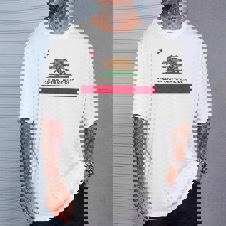 California Republic ノベルティ カリフォルニアベア カリフォルニアフラッグ Tシャツ 彼への贈り物