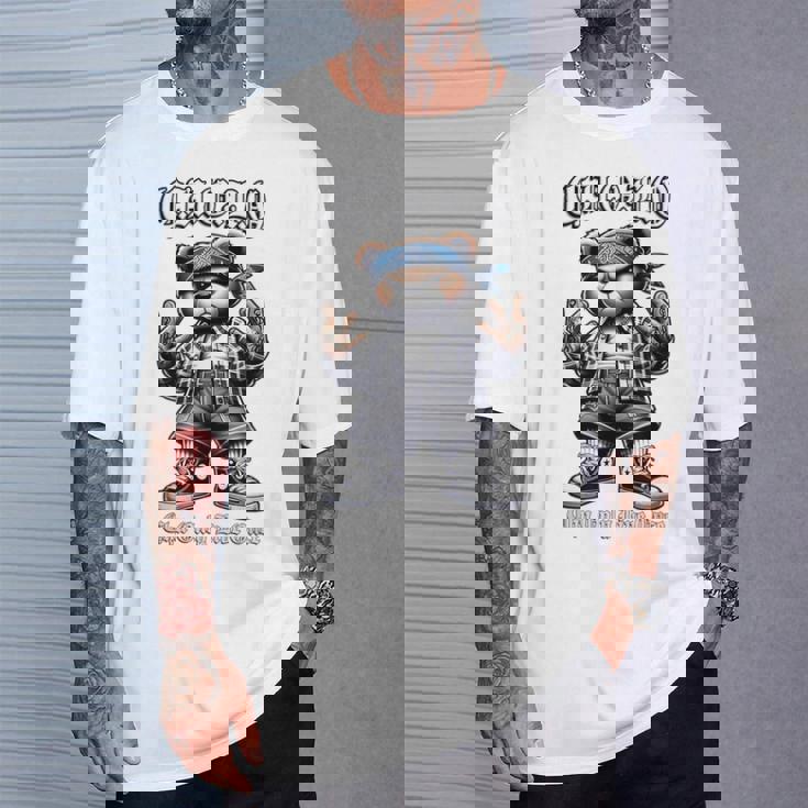 CHOLO Chu Only Live Once ヒップホップ テディベア チカーノ アート Tシャツ 彼への贈り物