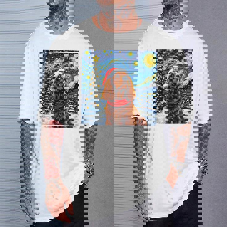 Cockerpanieltarry Night Christmasan Gogh Doganta Hat 長袖tシャツ Tシャツ 彼への贈り物