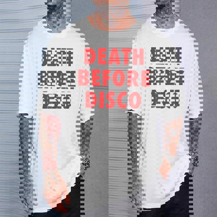 Death Before Disco Inspired メンズ レディース 80年代レトロ Tシャツ 彼への贈り物
