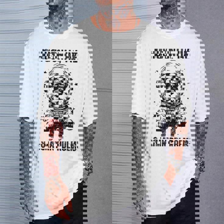 Dog Dad Mompace ヒューストン問題ミニチュアシュナウザー Tシャツ 彼への贈り物