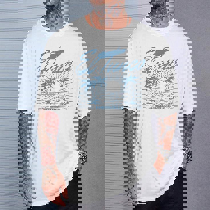 El Tunco エルサルバドル ヴィンテージ アンティーク調 ヤシの木 サーフ Tシャツ 彼への贈り物