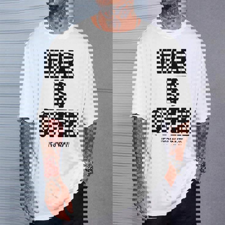 Exclusive War Is Over ご希望の場合限定ブラックプリント Tシャツ 彼への贈り物