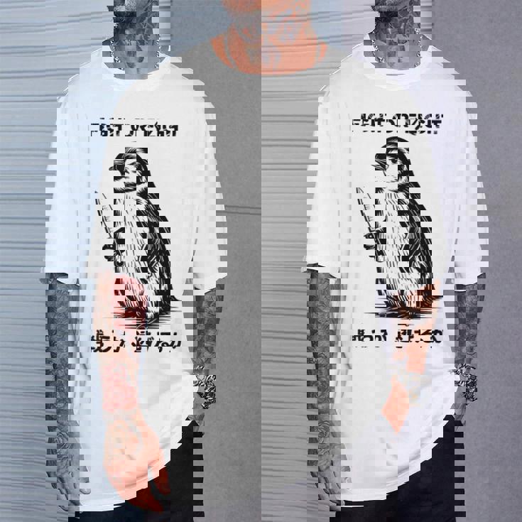 Fight Or Flight Meme Penguin With Knife T-Shirt Gifts for Him