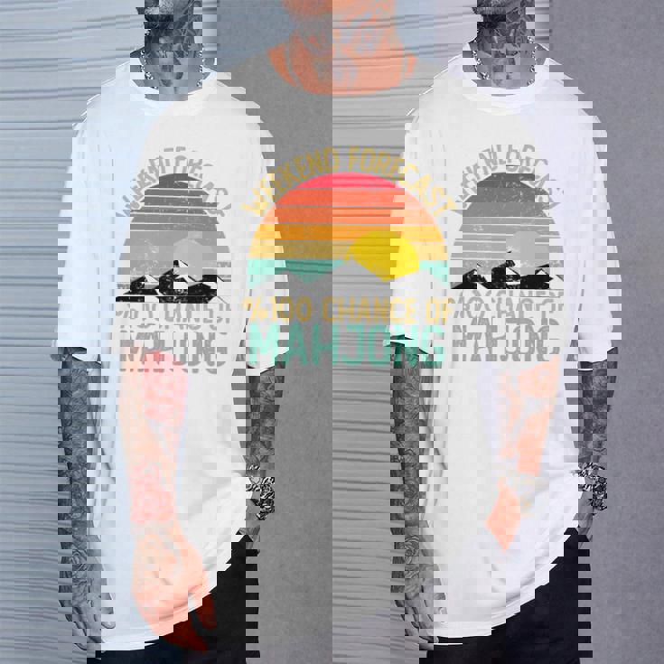 Weekend Forecast 麻雀シャツ 面白い レトロ 麻雀 長袖tシャツ Tシャツ 彼への贈り物