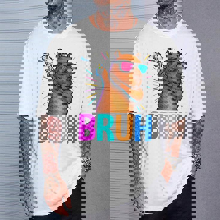 Capybara Gamer Meme Cool Gaming Humor Animal Lover 長袖tシャツ Tシャツ 彼への贈り物