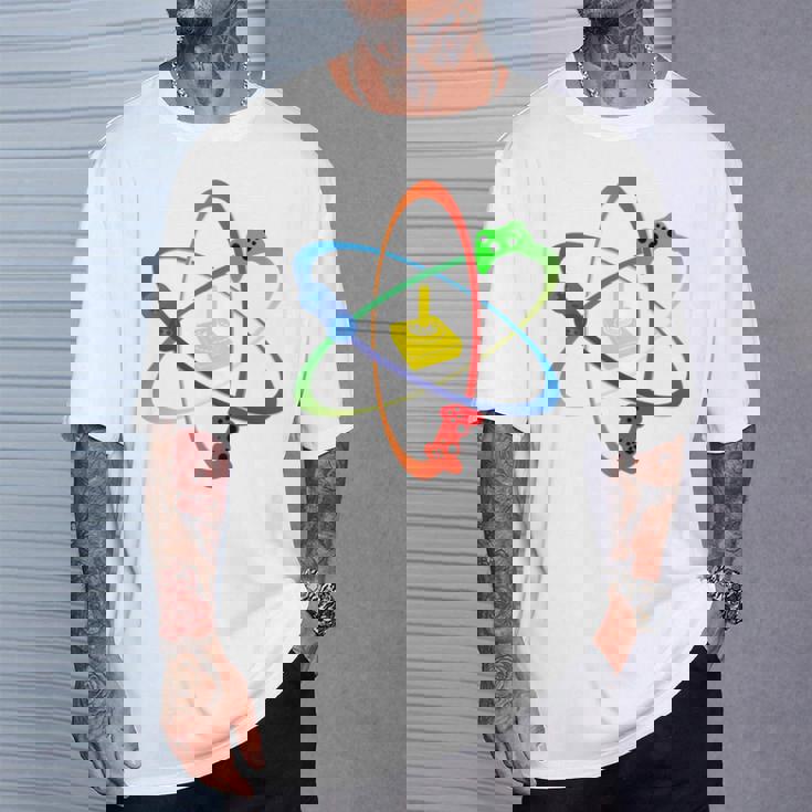 Gamer Atom コンソールプレーヤー ゲームコンピュータープログラマー 長袖tシャツ Tシャツ 彼への贈り物