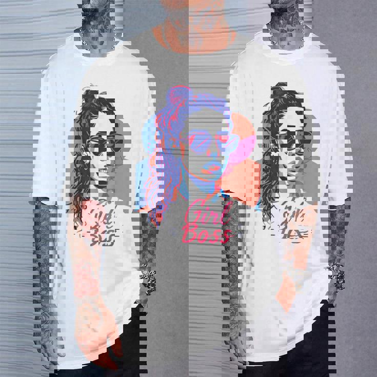 Girl Boss ポップアート セルフエンパワーメント レトロ 1950年代 Tシャツ 彼への贈り物