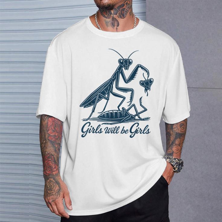 Girl Will Be Girls Praying Mantis T-Shirt | Mazezy DE