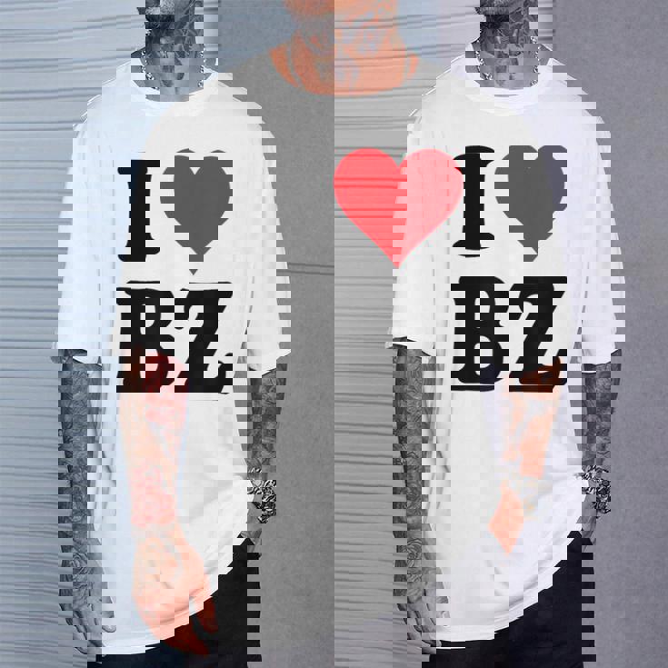 I Heart Bz イニシャル I Love BZ 姓 B Z Tシャツ 彼への贈り物