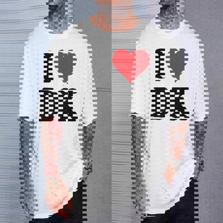 I Heart Dk Initials I Love DK First And Last Name D K Tシャツ 彼への贈り物