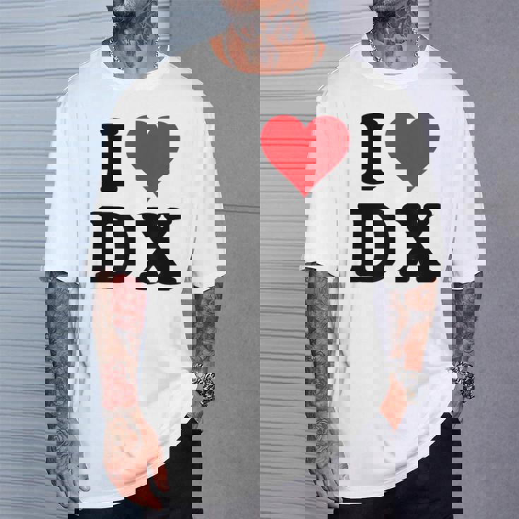 I Heart Dx Initials I Love DX First And Last Name D X Tシャツ 彼への贈り物