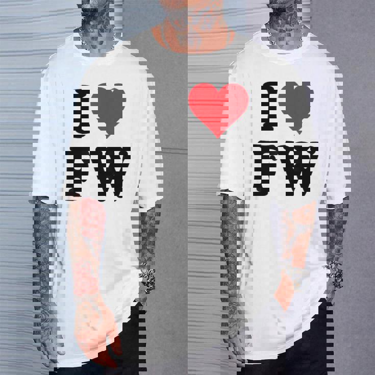 I Heart Fw Initials I Love FW First And Last Name F W Tシャツ 彼への贈り物