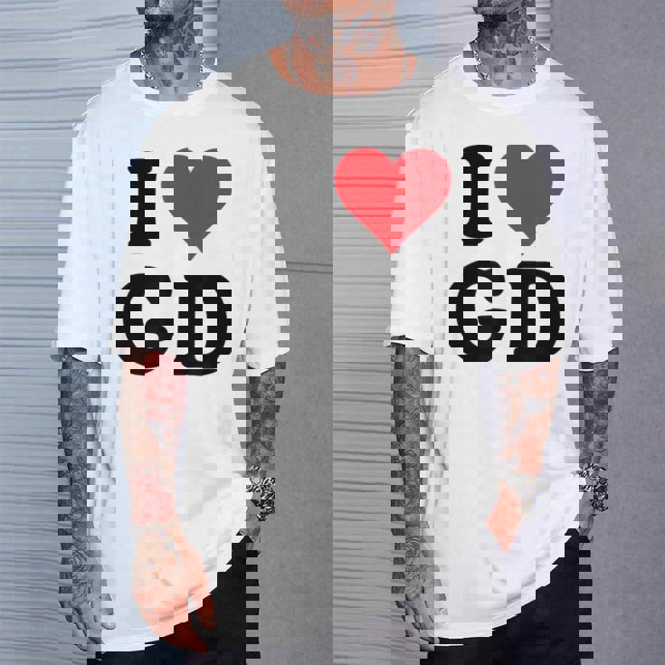 I Heart Gd Initials I Love GD First And Last Name G D Tシャツ 彼への贈り物