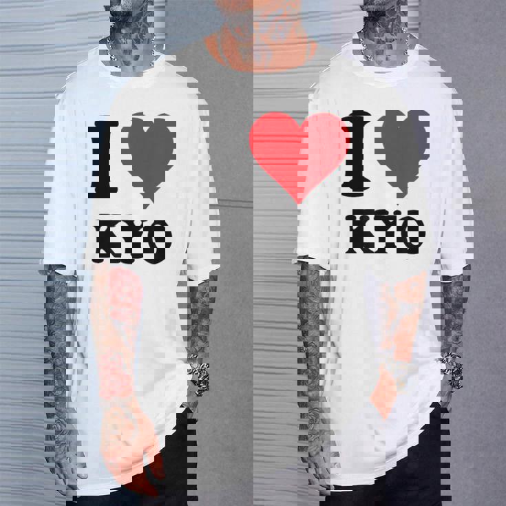 I Heart Kyo ファーストネーム I Love パーソナライズ Tシャツ 彼への贈り物