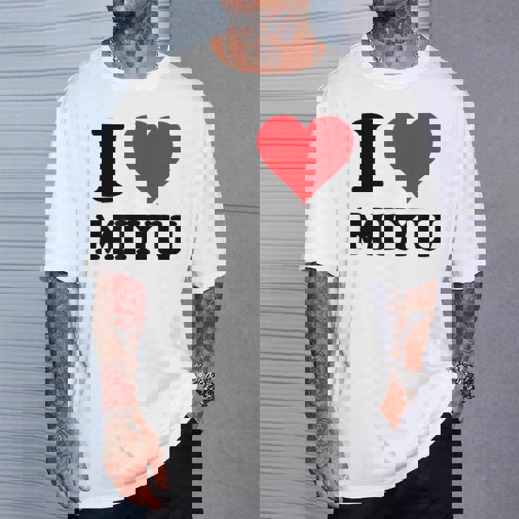 I Heart Miyu ファーストネーム I Love パーソナライズ Tシャツ 彼への贈り物