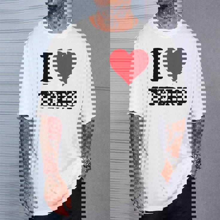 I Heart Teru 名 I Love パーソナライズ Tシャツ 彼への贈り物