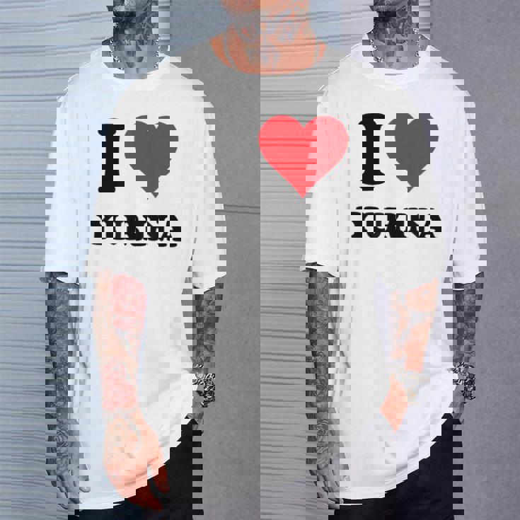 I Heart Yurina ファーストネーム I Love パーソナライズ Tシャツ 彼への贈り物