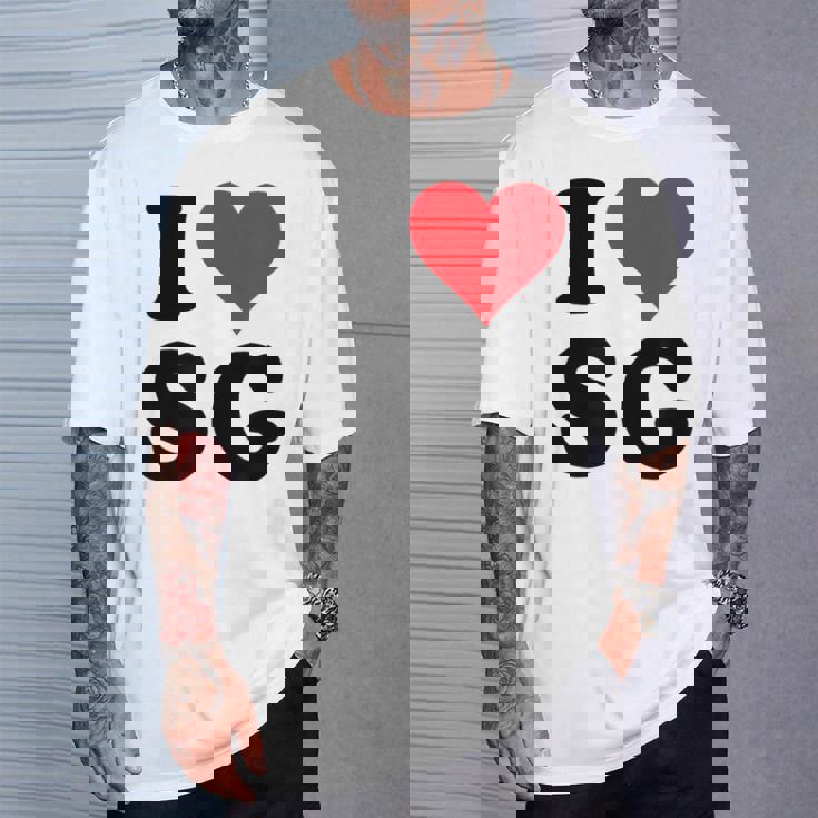 I Heartg イニシャル I LoveG 姓 G Tシャツ 彼への贈り物