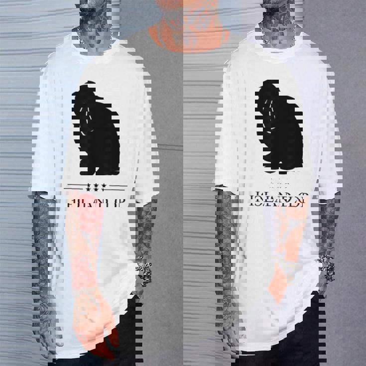 Holland Lop Rabbitブラックシルエット Tシャツ 彼への贈り物