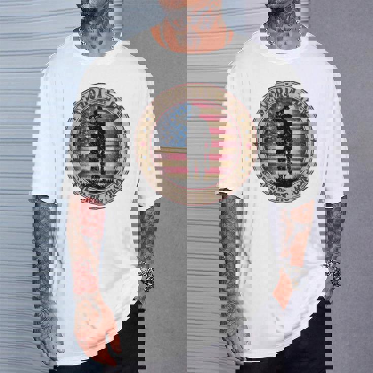 Honor Remember Memorial Day ヴィンテージポピーフラワー 愛国的 長袖tシャツ Tシャツ 彼への贈り物