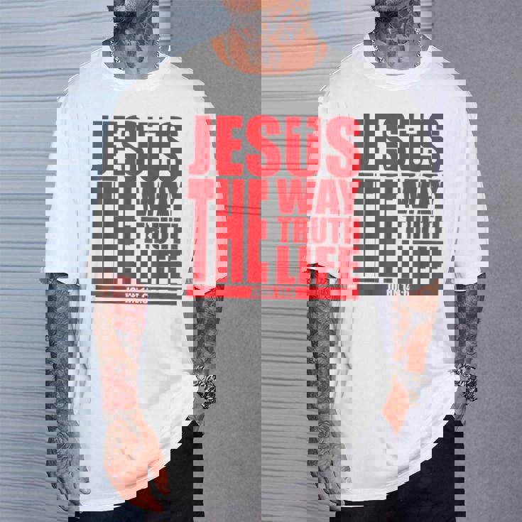 Jesus Is The Way Truth Life クリスチャン 男性 女性 クリスチャン Tシャツ 彼への贈り物