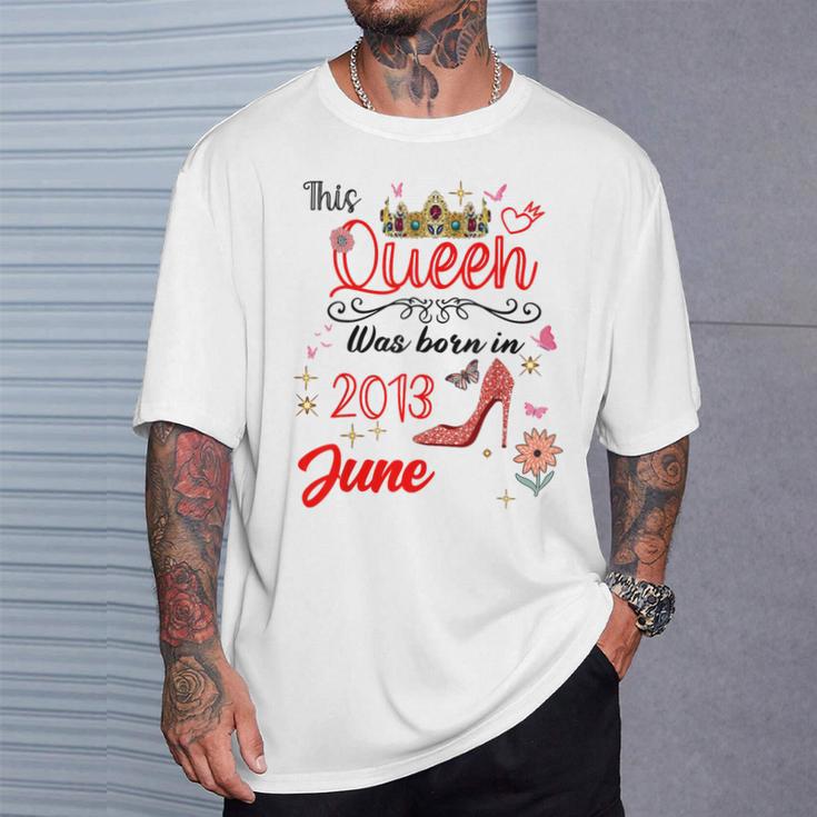 Junio 2013 Cumpleaños Esta Reina Nació En Junio 2013 Camiseta unisex Regalos para él