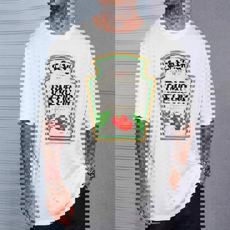 Ketchup ハロウィンコスチューム トマトマッチング ハロウィンケチャップ Tシャツ 彼への贈り物