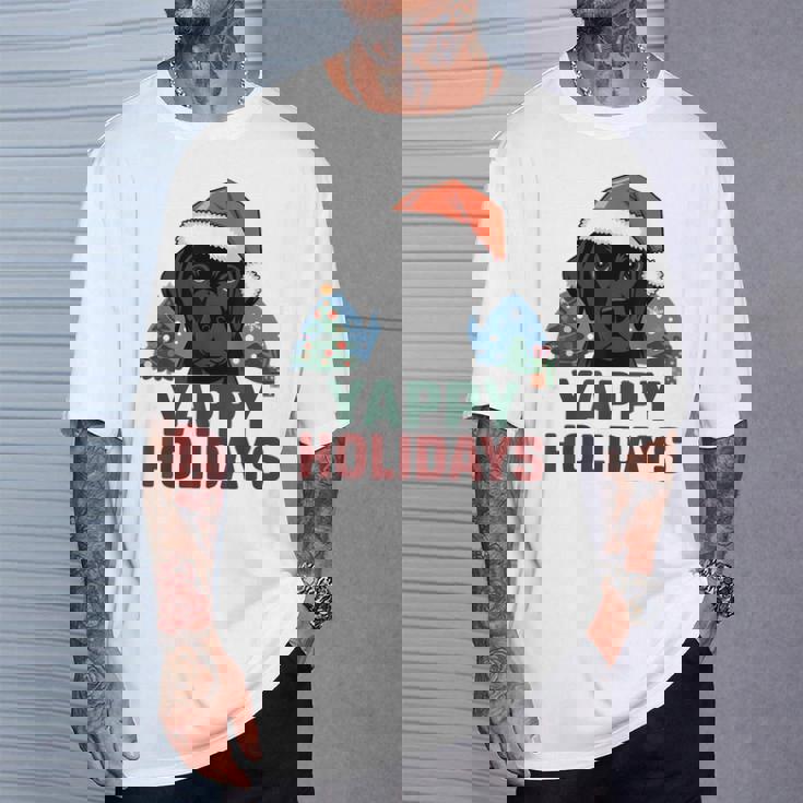 Lab クリスマス ラブラドールレトリバー Yappy Holidays Dog Tシャツ 彼への贈り物