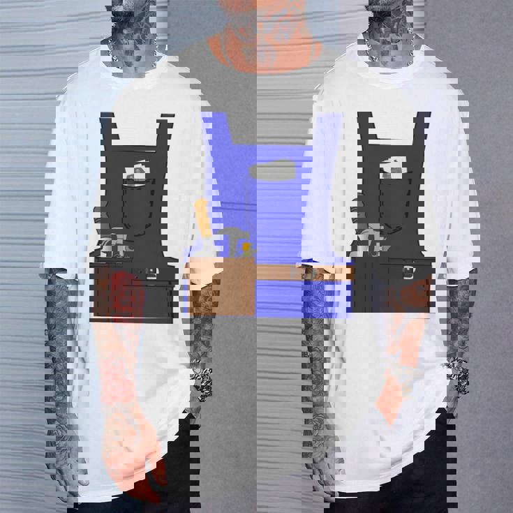 Last Minute Mason ハロウィン 労働者 グループ コスチューム 長袖tシャツ Tシャツ 彼への贈り物