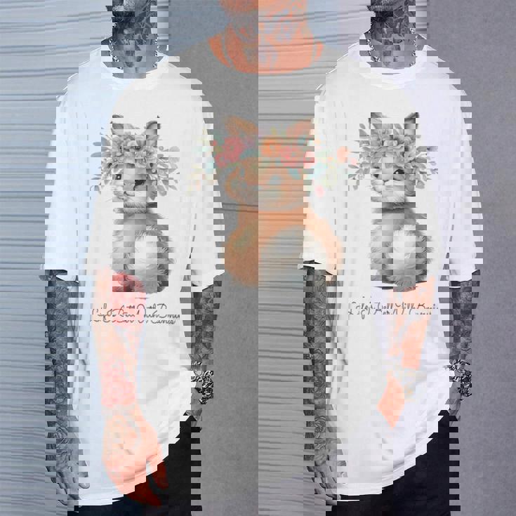 Life Is Better With Bunnies 水彩 ウサギ 花柄 ウサギ Tシャツ 彼への贈り物