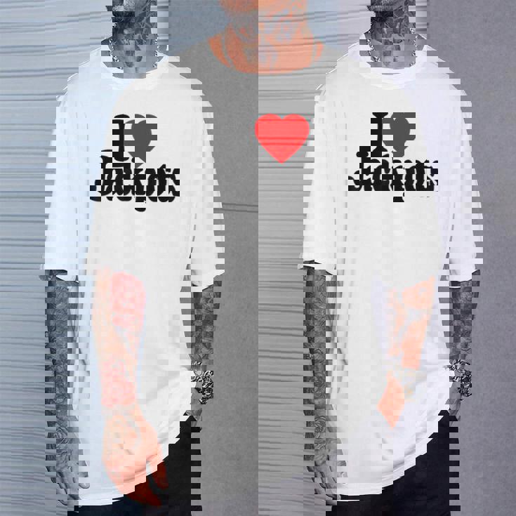 I Love Heart Jackpotslotslot Machines カジノラスベガス Tシャツ 彼への贈り物