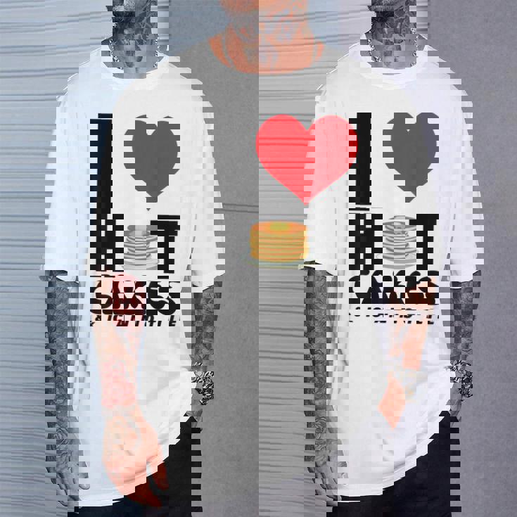 I Love Heart ホットケーキ パンケーキ Flapjacks Can Not Lie Foodie Tシャツ 彼への贈り物