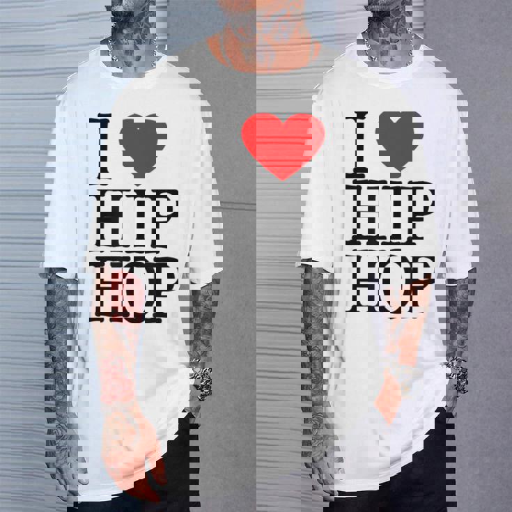 I Love Hip Hop ハート ラップ&ヒップホップファン Tシャツ 彼への贈り物