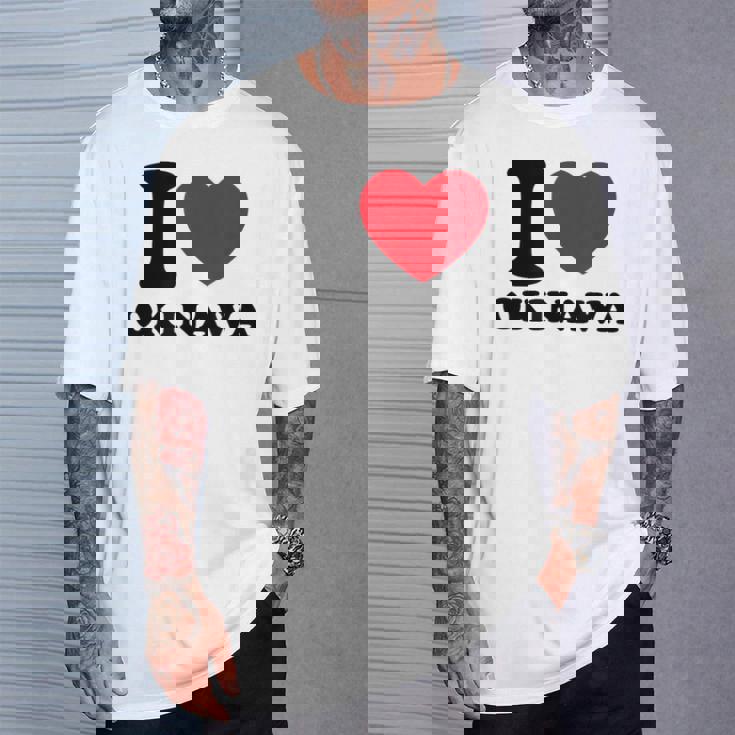 I Love Okinawa アイラブ 沖縄 メンズ 琉球 お土産 旅行 Tシャツ 彼への贈り物