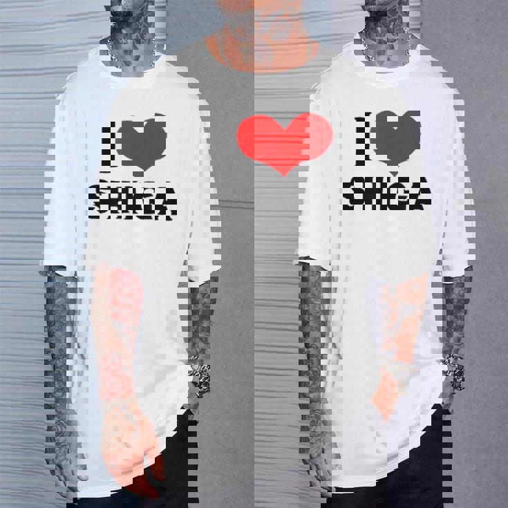 I Lovehiga 愛 ハート 滋賀 滋賀県 日本 お土産 かわいい おしゃれ Tシャツ 彼への贈り物