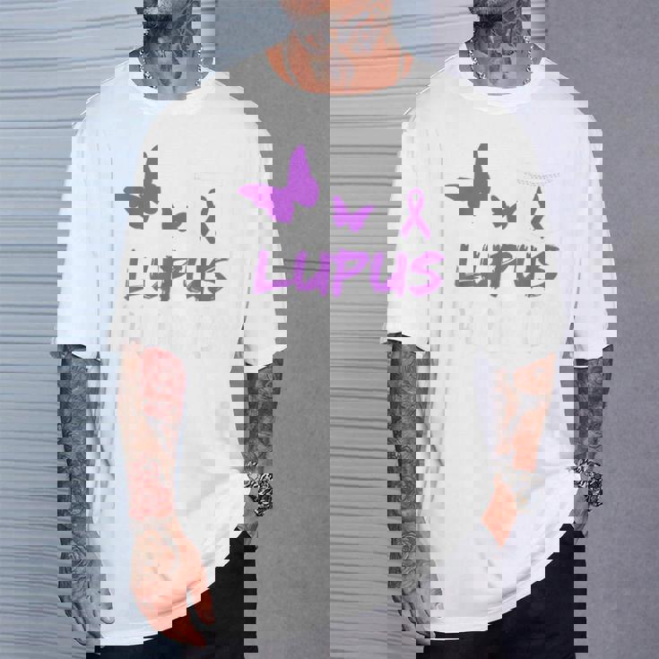 Lupus Warrior パープルバタフライ&リボン ポケット付き Tシャツ 彼への贈り物