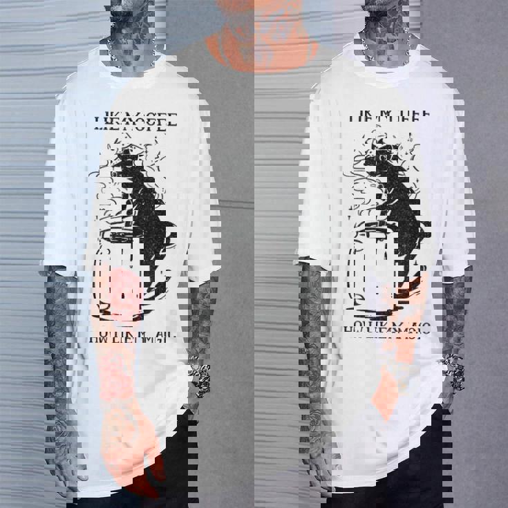 Magic Coffee Cat 面白い猫 Tシャツ 彼への贈り物