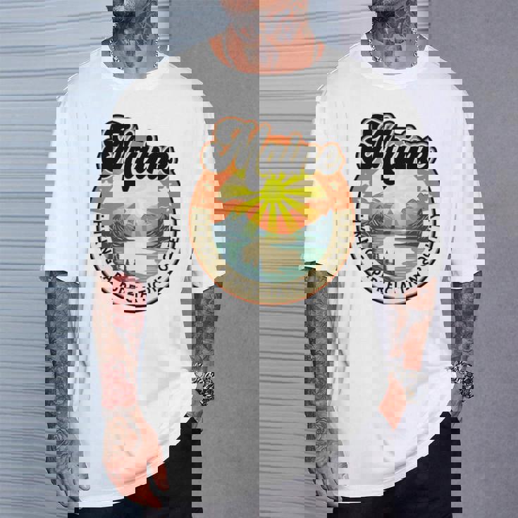 Maine Usa ハイキング ハイカー バックパッカー ハイキング 山 アウトドア 長袖tシャツ Tシャツ 彼への贈り物