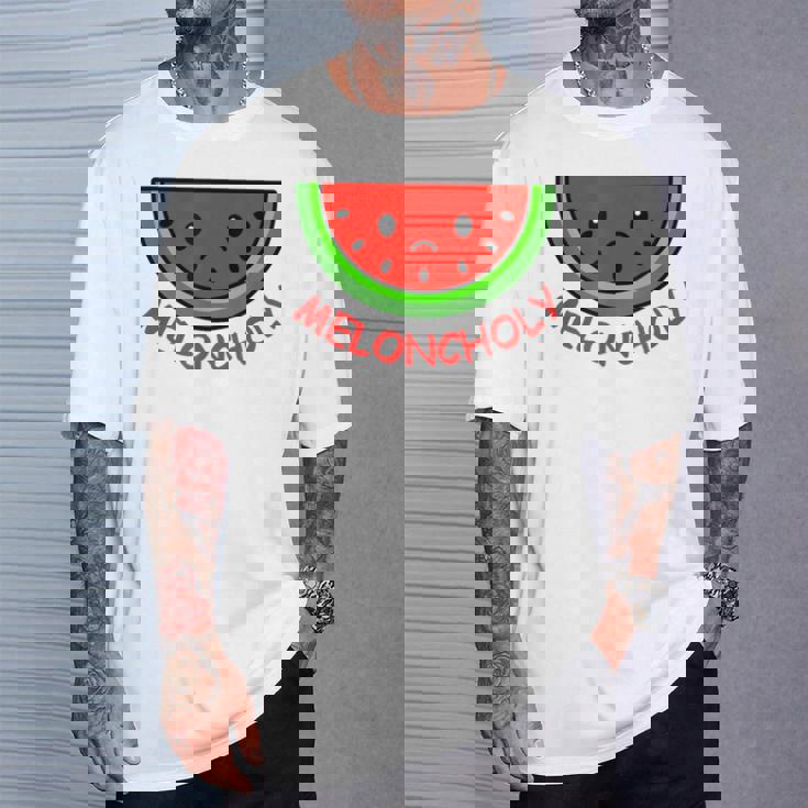 Meloncholy 面白い スイカ しゃれ フルーツ好き。 Tシャツ 彼への贈り物
