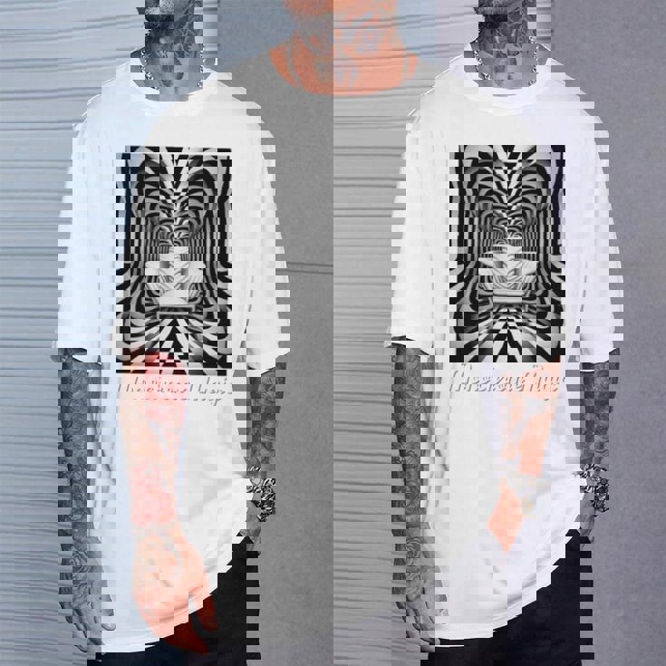 Monochrome Magic 幾何学トリックアート 長袖tシャツ Tシャツ 彼への贈り物