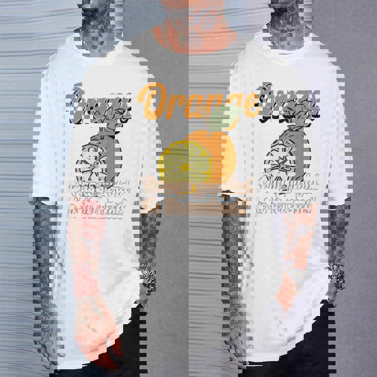 Orange You Glad It's The Weekend Fun Citrus Fruit Back Tシャツ 彼への贈り物