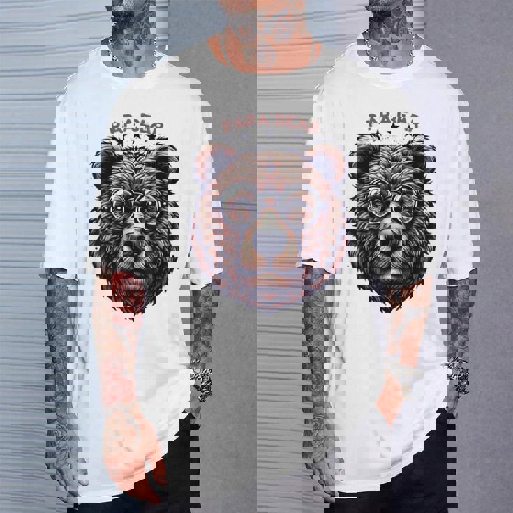 メンズ Papa Bear Face サングラス Papa Bear Lover 父の日 Tシャツ 彼への贈り物