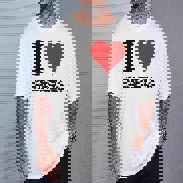 Red Heart I Love Korea Tシャツ 彼への贈り物