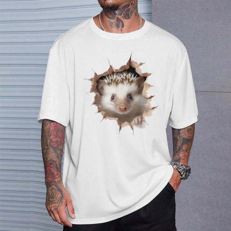 Retrato De Erizo Con Diseño De Animal Y Erizo Camiseta unisex Regalos para él